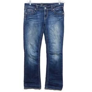 Kut From The Kloth Blue Jeans 6 Kate So Lowrise Bootcut Thick Stitch Stretch Y2K